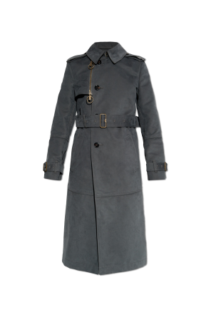 トレンチコート BURBERRY Women Trench Coats 8098608C1501 Grey Burberry - Double-Breasted Belted Cotton-Gabardine Trench